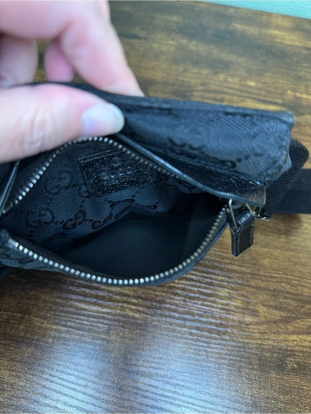 Authentic Gucci Black GG Canvas Belt Bag / Waist Bag | COA Included - Picture 6 of 16